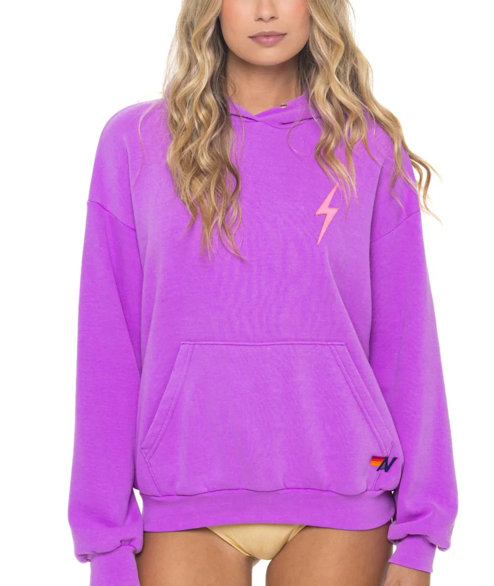 Aviator Nation Women Bolt Stitch Relaxed Pullover Hoodie