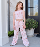 FBZ Girls Strawberry Pointelle Ruffle Tank Girls Casual Tops FBZ Flowers By Zoe