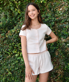 Theme Girl Teddy Pastel Pink Heart Pointelle Shorts Girls Casual Bottoms Theme-NYC