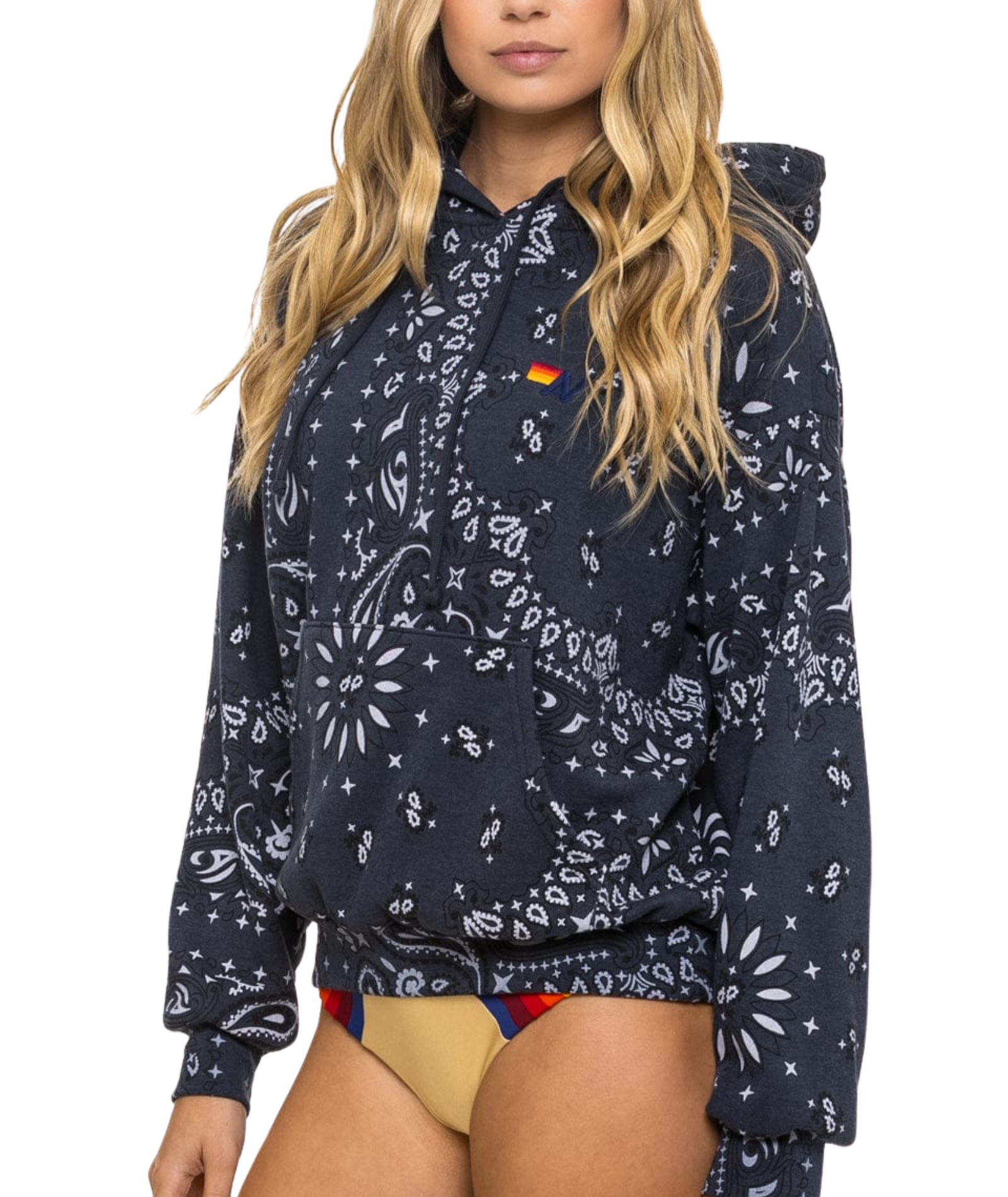 Aviator Nation Women Bandana Relaxed Pullover Hoodie