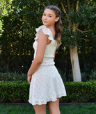 Love Shack Fancy Girls Solena Skirt Sunwashed Ivory Girls Casual Bottoms Love Shack Fancy