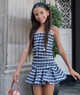 FBZ Girls Freddie Blue Houndstooth Tweed Skort