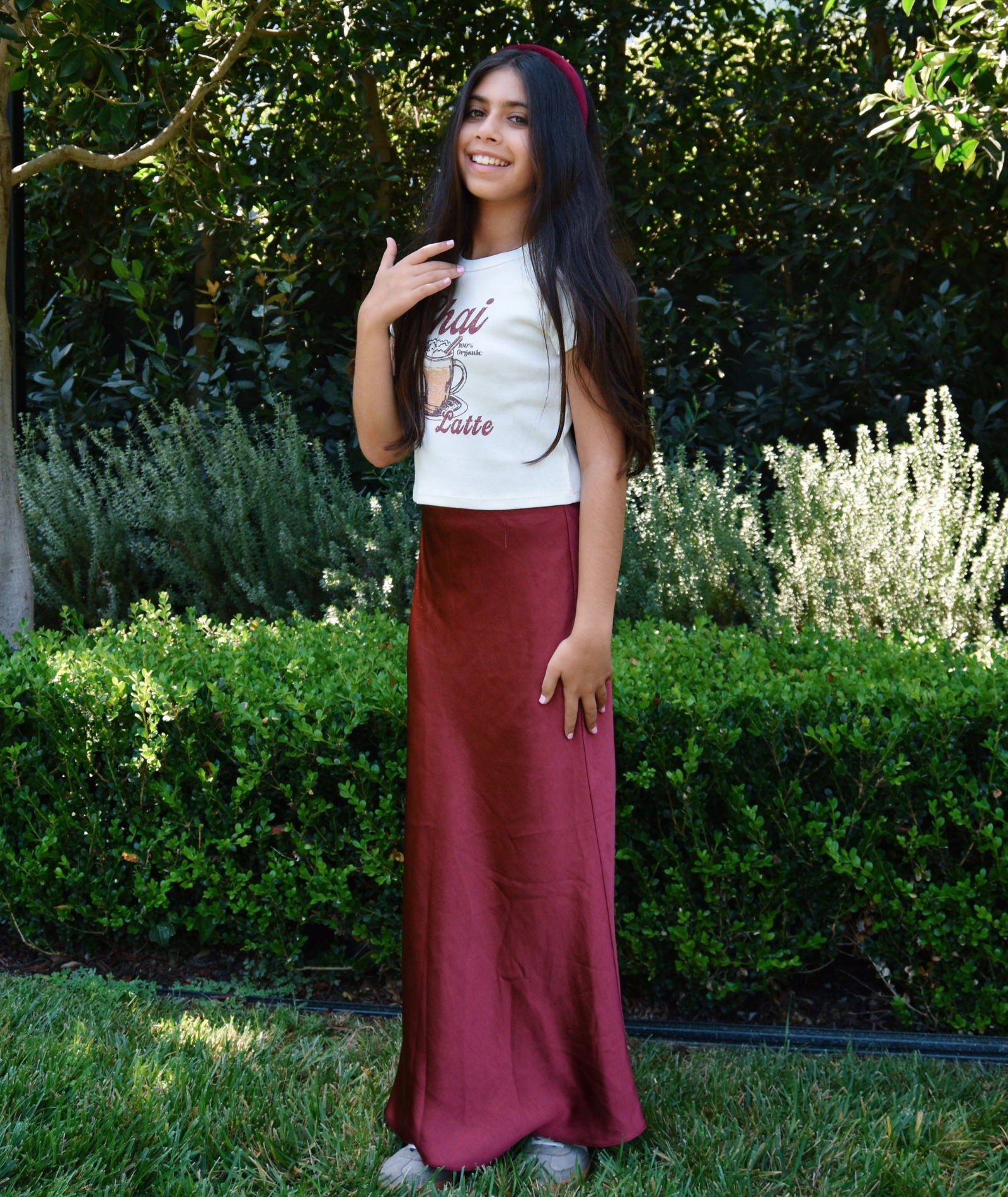 Katie J NYC Girls Anastasia Satin Maxi Skirt Girls Casual Bottoms Katie J NYC
