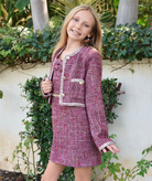 Katie J NYC Girls Hattie Hot Pink Boucle Jacket Girls Casual Tops Katie J NYC