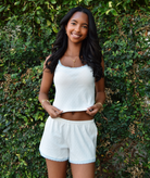 Theme Girls Lizzie White With Blue Lace Heart Pointelle Tank Girls Casual Tops Theme-NYC White Y/S (7/8)