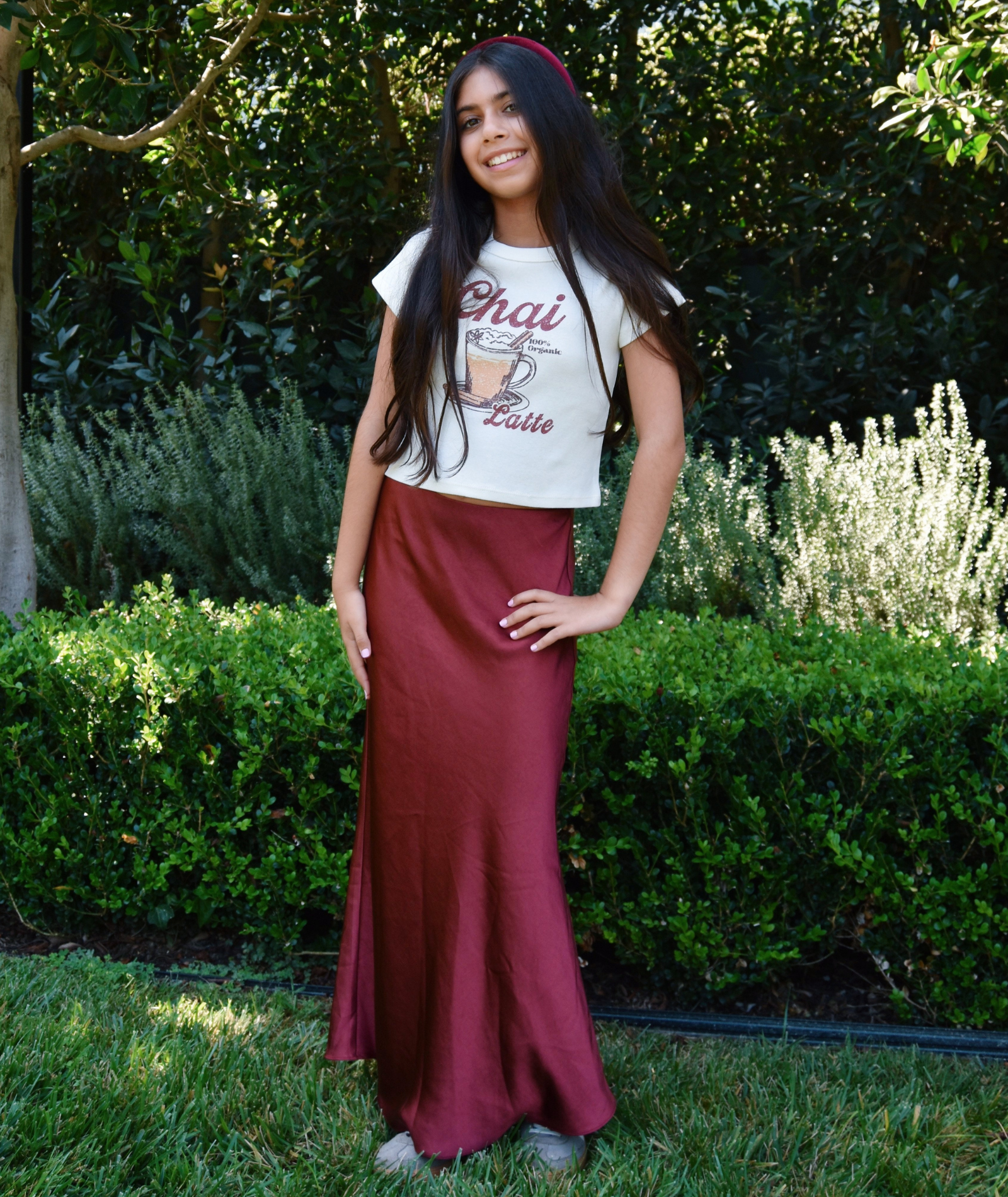 Katie J NYC Girls Anastasia Satin Maxi Skirt Girls Casual Bottoms Katie J NYC
