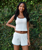 Theme Girls Lizzie White With Blue Lace Heart Pointelle Tank Girls Casual Tops Theme-NYC