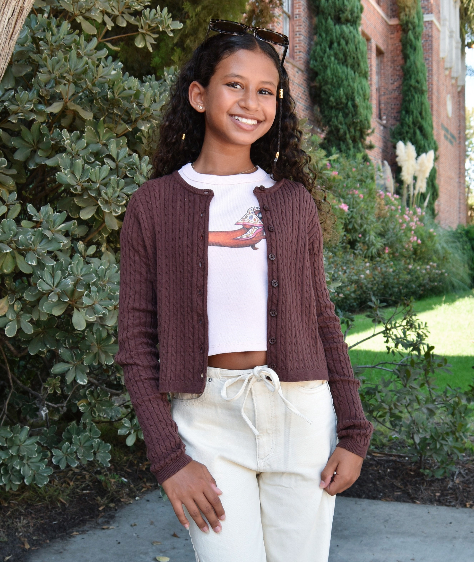 Katie J NYC Girls Rory Crew Cardigan