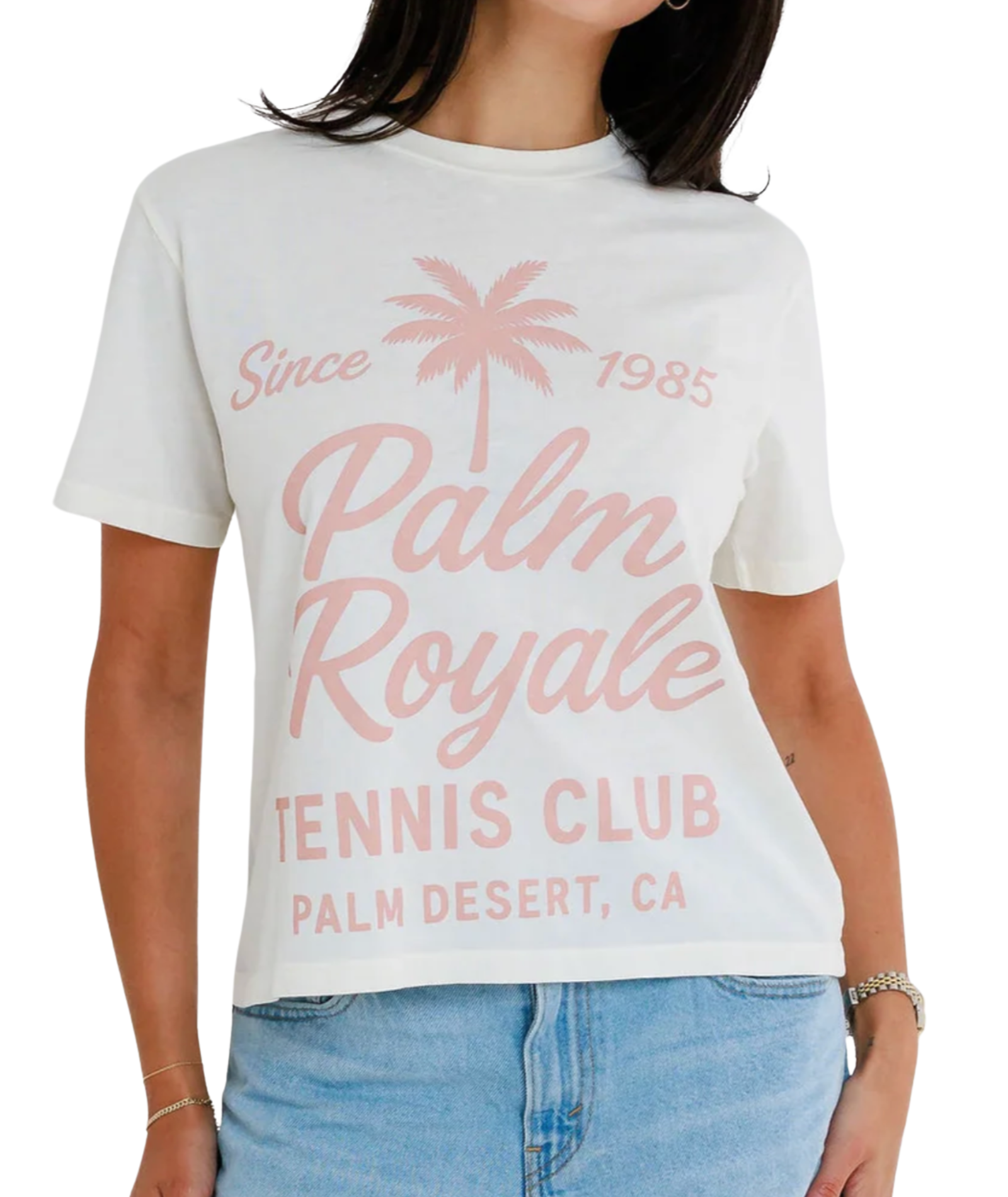 Sunny Somewhere Women Palm Royale Tennis Everyday Tee