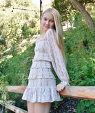 Katie J NYC Girls Cottage Stripe Sheer Laila Dress Girls Casual Dresses Katie J NYC Floral Y/S (7/8)