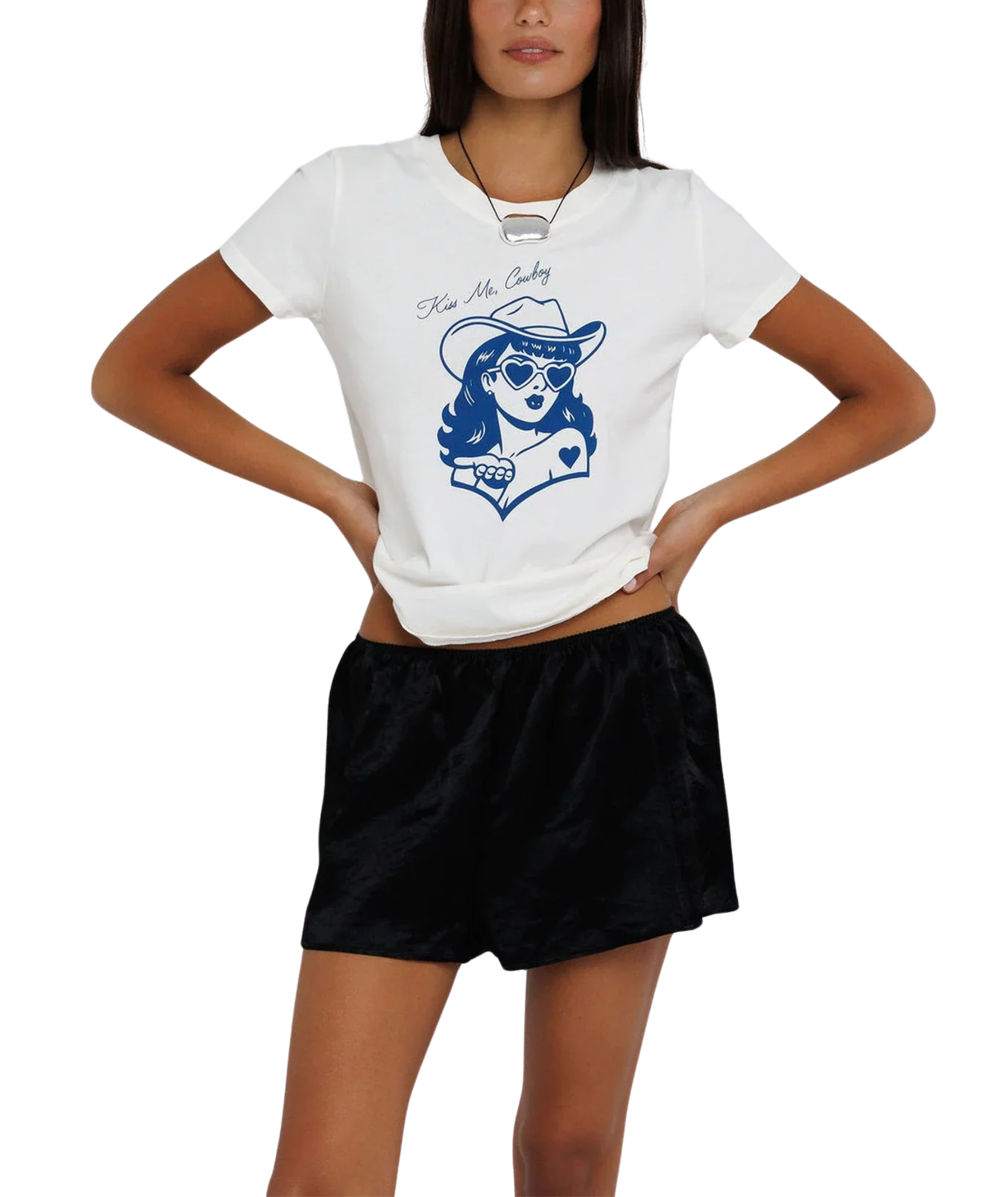 Sunny Somewhere Women Kiss Me Cowboy Femme Tee