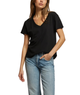 Perfect White Tee Women Hendrix Boxy V Neck Tee Womens Casual Tops Perfect White Tee True Black Juniors/Women XS