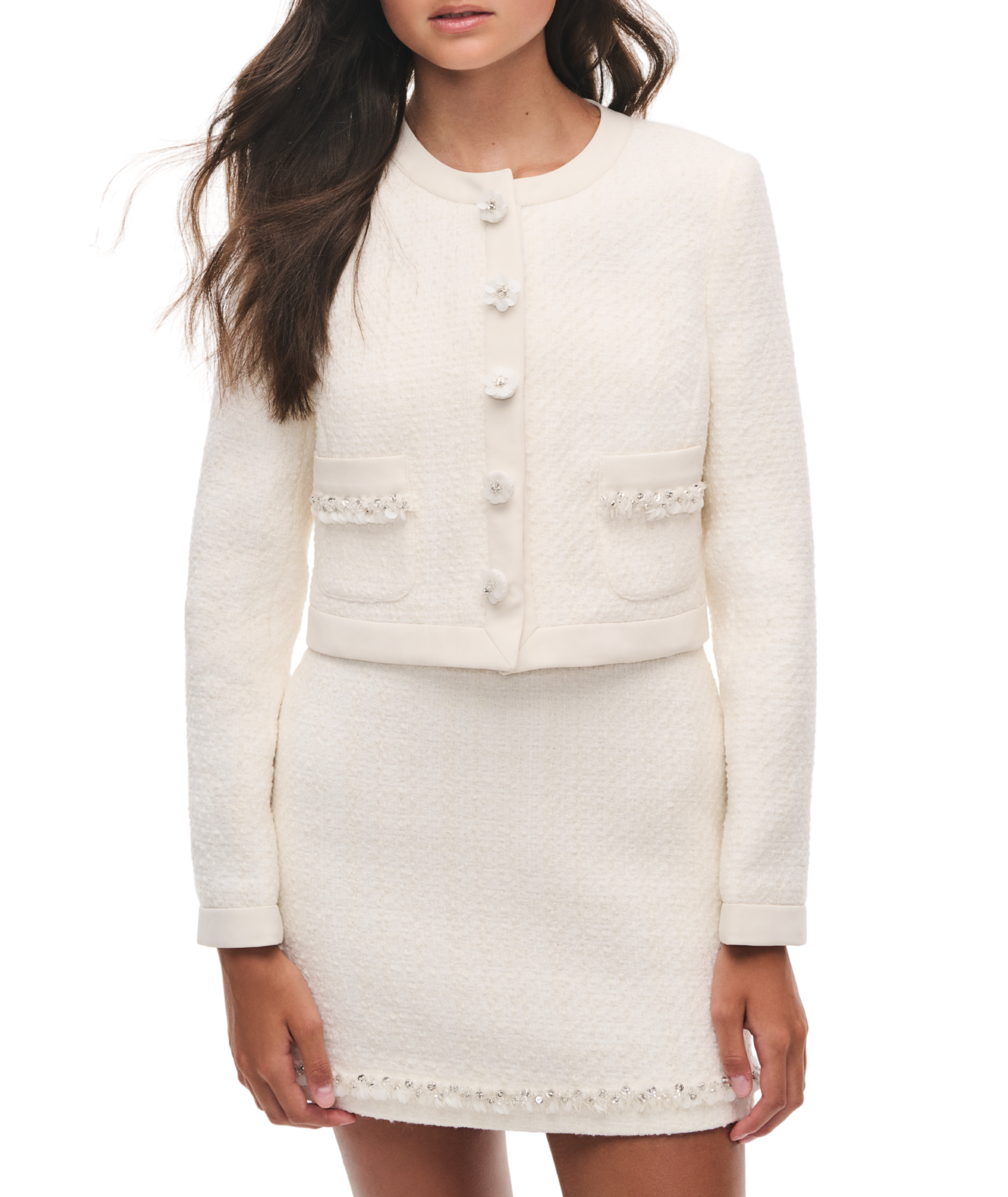 Love Shack Fancy Tween Alphie Jacket Ivory Mist