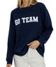 Sunny Somewhere Women Navy Go Team Oversized Crew