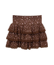 Katie J NYC Juniors Chocolate Floral Melody Skirt Womens Casual Bottoms Katie J NYC Floral Juniors/Women XS