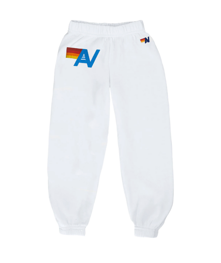 Aviator Nation Kids Logo Sweatpants Girls Casual Bottoms Aviator Nation White Y/6