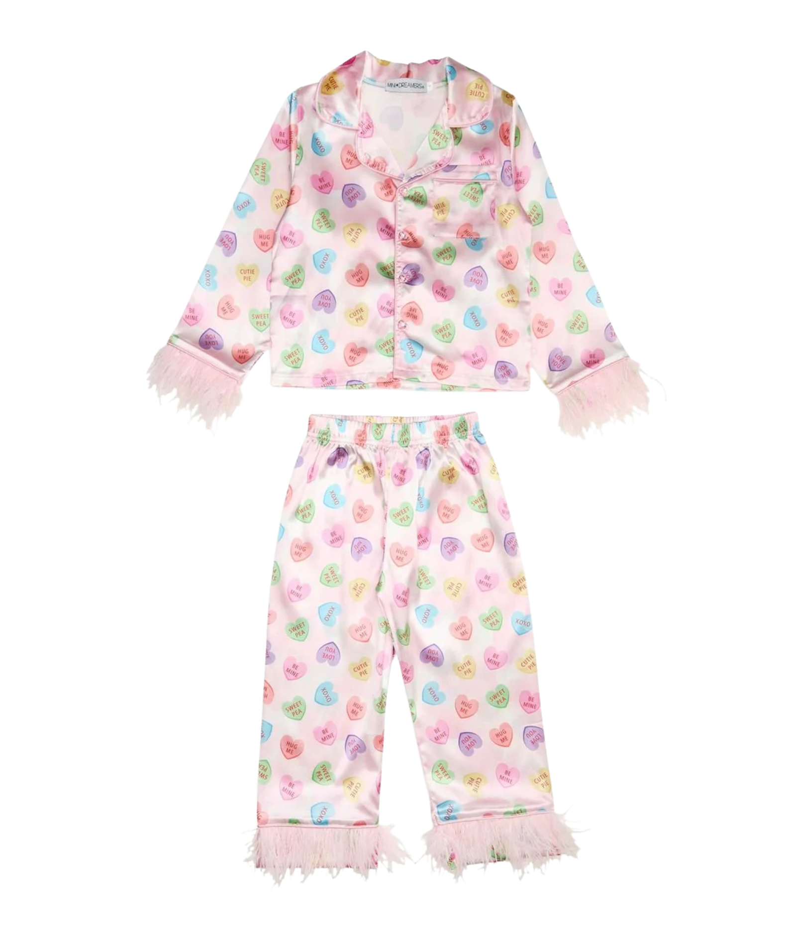 Mini Dreamers Girls Sweetheart Long Feather Silky Set