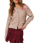 Love Shack Fancy Women Clementian Cardigan Oatmeal Melange Womens Casual Tops Love Shack Fancy