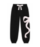 Katie J NYC Girls Dylan Bow Sweatpants Black/Baby Pink Lace