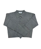 8apart Women Allison Collar Crop Sweater Womens Casual Tops 8apart Junior/Womens S/M Heather Grey