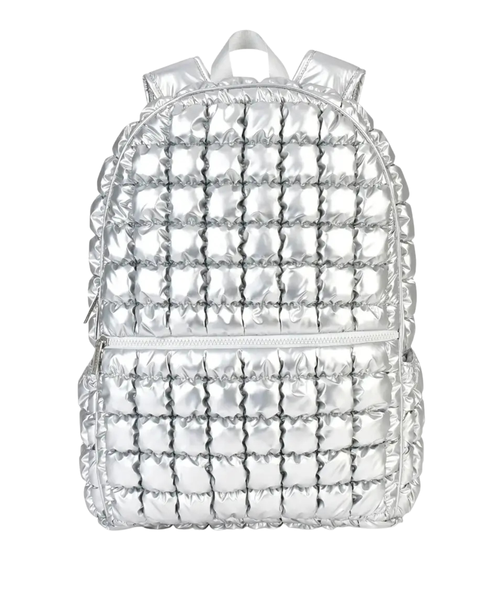 Icy Silver Puffy Backpack