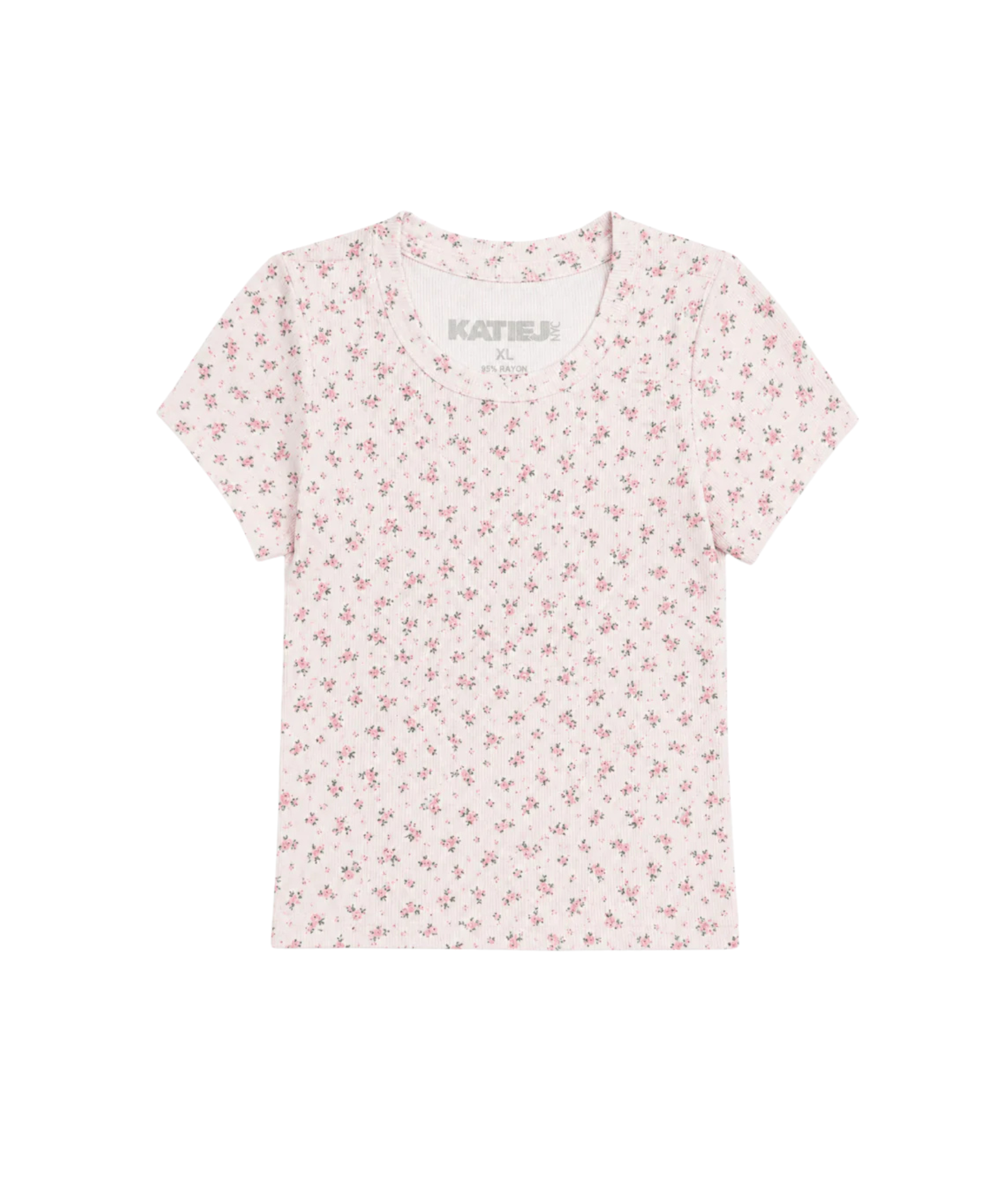 Katie J NYC Girls Livi Tee Sage Floral Girls Casual Tops Katie J NYC Floral Y/S (7/8)