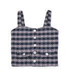 FBZ Girls Freddie Blue Houndstooth Tweed Tank Girls Casual Bottoms FBZ Flowers By Zoe Multi Y/S (7/8)