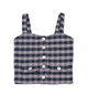 FBZ Girls Freddie Blue Houndstooth Tweed Tank Girls Casual Bottoms FBZ Flowers By Zoe Multi Y/S (7/8)