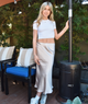 Katie J NYC Juniors Anastasia Satin Maxi Skirt