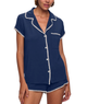 Eberjey Women Frida Shortie PJ Set Navy/Ivory