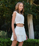 Love Shack Fancy Women Ruffle Mini Skirt Womens Casual Bottoms Love Shack Fancy