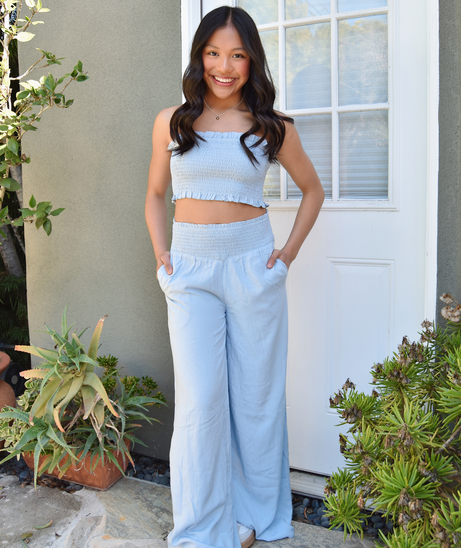 Katie J NYC Juniors Flora Pants Distressed/seasonal womens Katie J NYC Baby Blue Juniors/Women XS