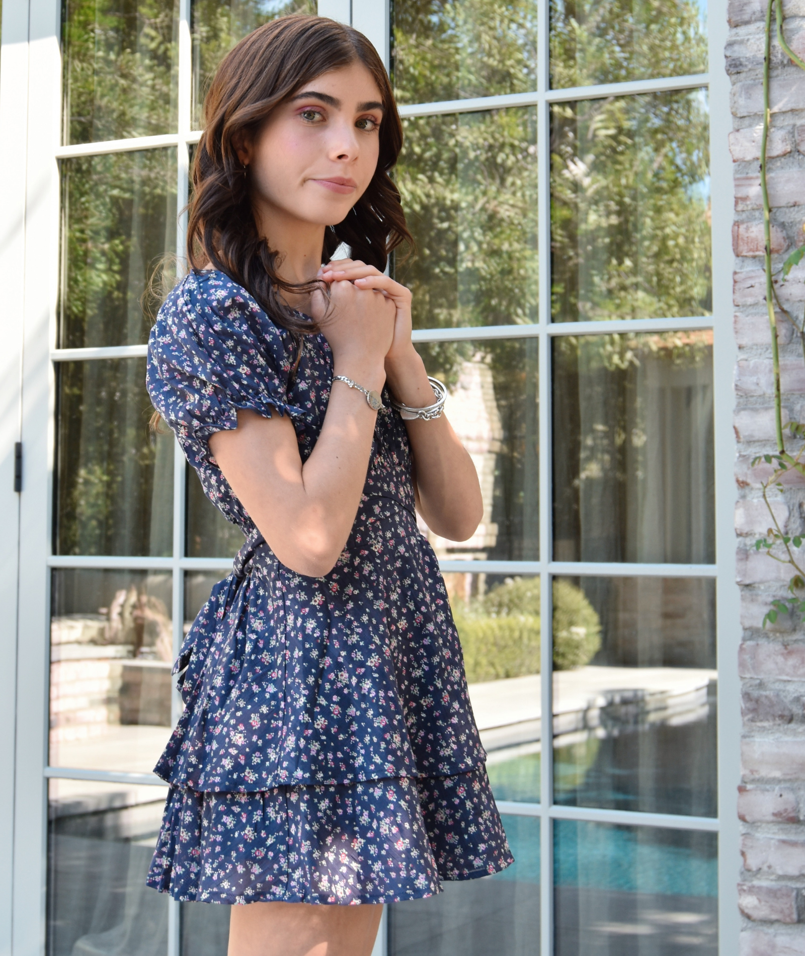 Katie J NYC Girls Midnight Ditsy Floral Delilah Dress Girls Casual Dresses Katie J NYC