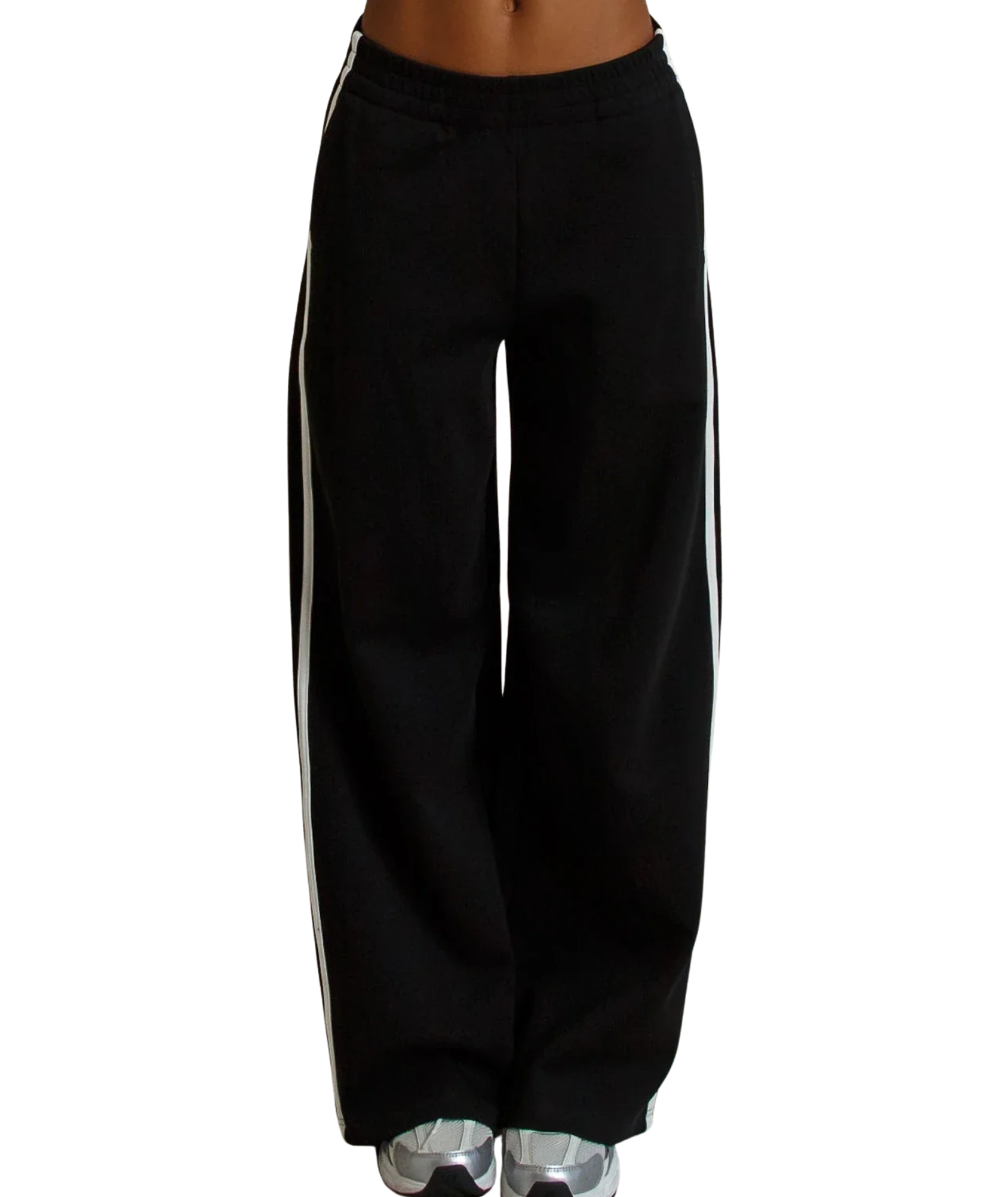 Perfect White Tee Women Mikos Travel Wide Leg Sweatpants Womens Casual Bottoms Perfect White Tee True Black Juniors/Women XS