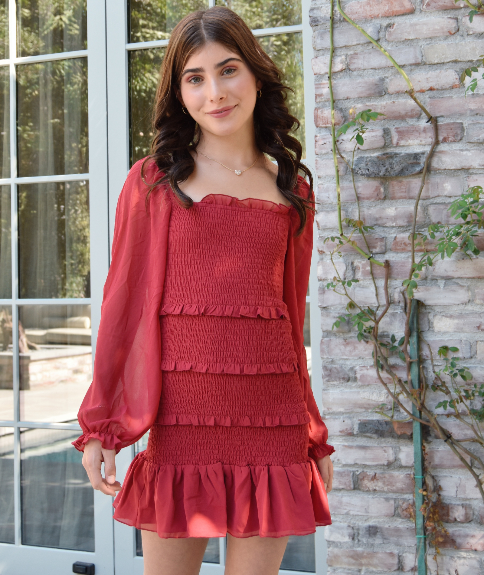 Katie J NYC Girls Laila Long Sleeve Georgette Dress Girls Casual Dresses Katie J NYC