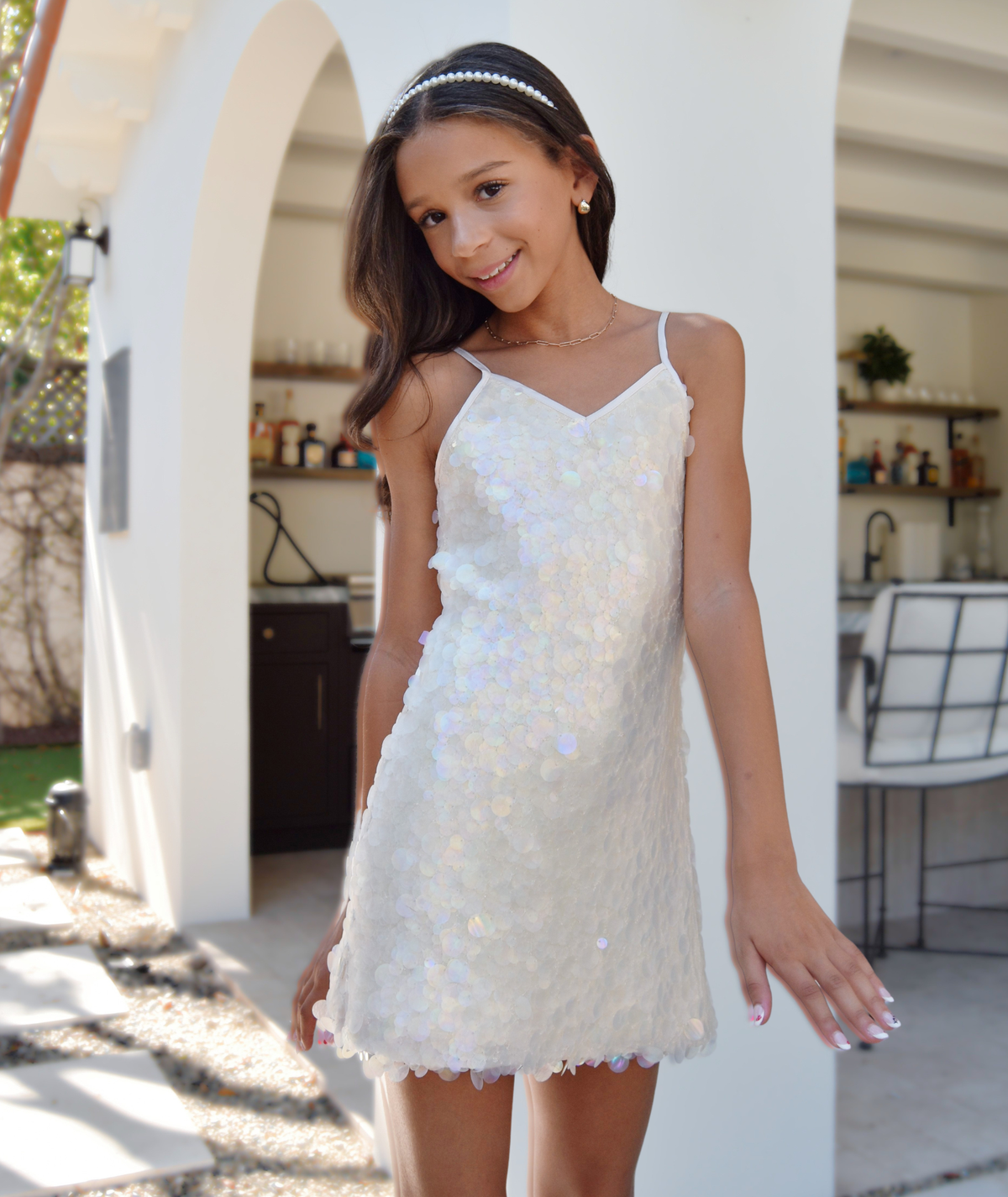 Katie J NYC Girls Naomi Dress Iridescent Sequin Girls Special Dresses Katie J NYC Multi Y/S (7/8)