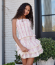 Katie J NYC Girls Baby Pink Cottage Stripe Melody Skirt Girls Casual Bottoms Katie J NYC Pink Y/S (7/8)