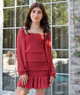 Katie J NYC Girls Laila Long Sleeve Georgette Dress Girls Casual Dresses Katie J NYC Red Y/S (7/8)