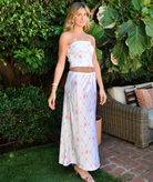 Theme Girls Joey Vintage Romantic Rose Satin Maxi Skirt Girls Casual Bottoms Theme-NYC