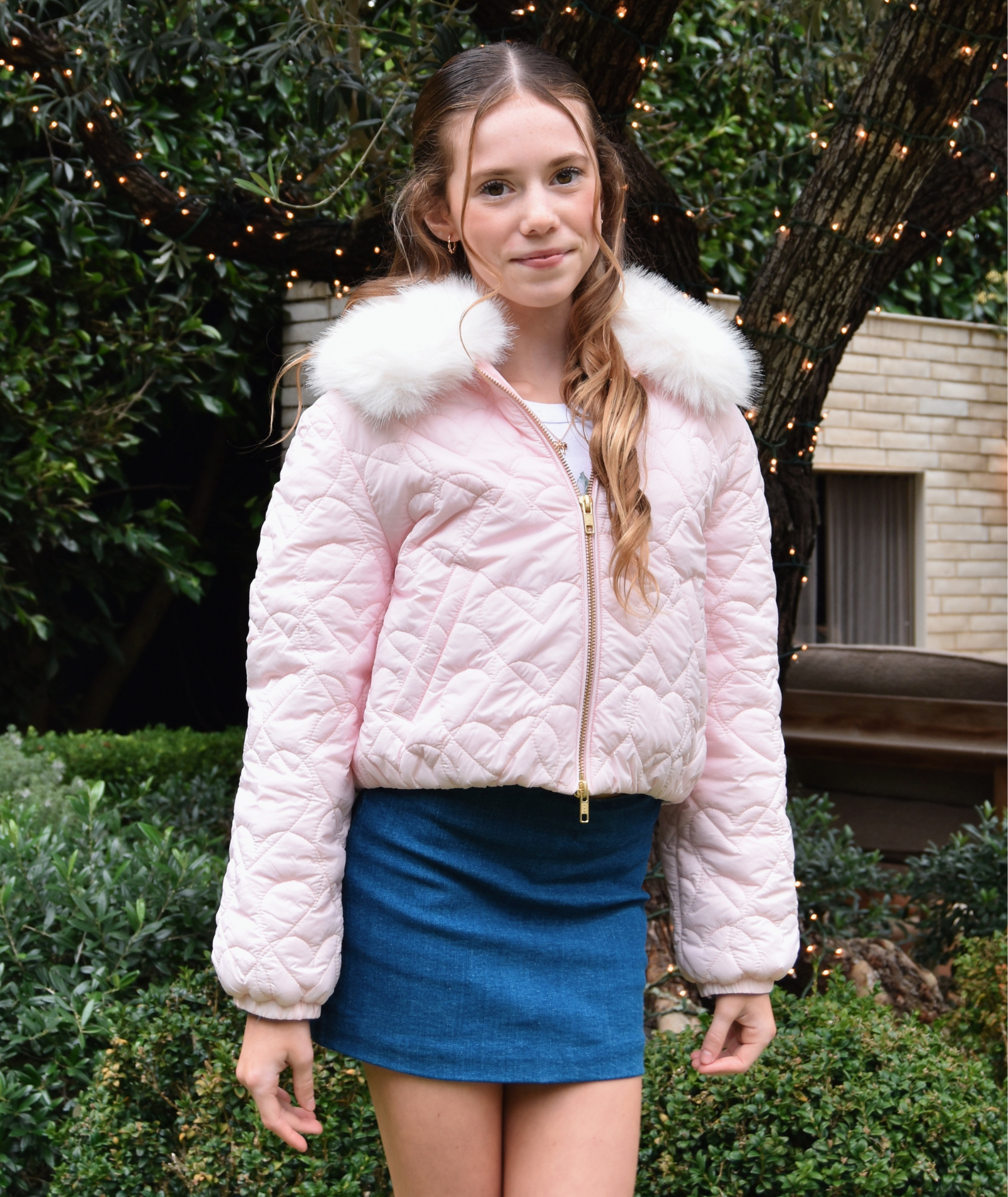 Love Shack Fancy Girls Mini Sandria Jacket Pale Pink Girls Casual Tops Love Shack Fancy Light Pink Y/4