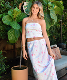 Theme Girls Joey Vintage Romantic Rose Satin Maxi Skirt Girls Casual Bottoms Theme-NYC