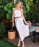 Theme Girls Joey Vintage Romantic Rose Satin Maxi Skirt Girls Casual Bottoms Theme-NYC