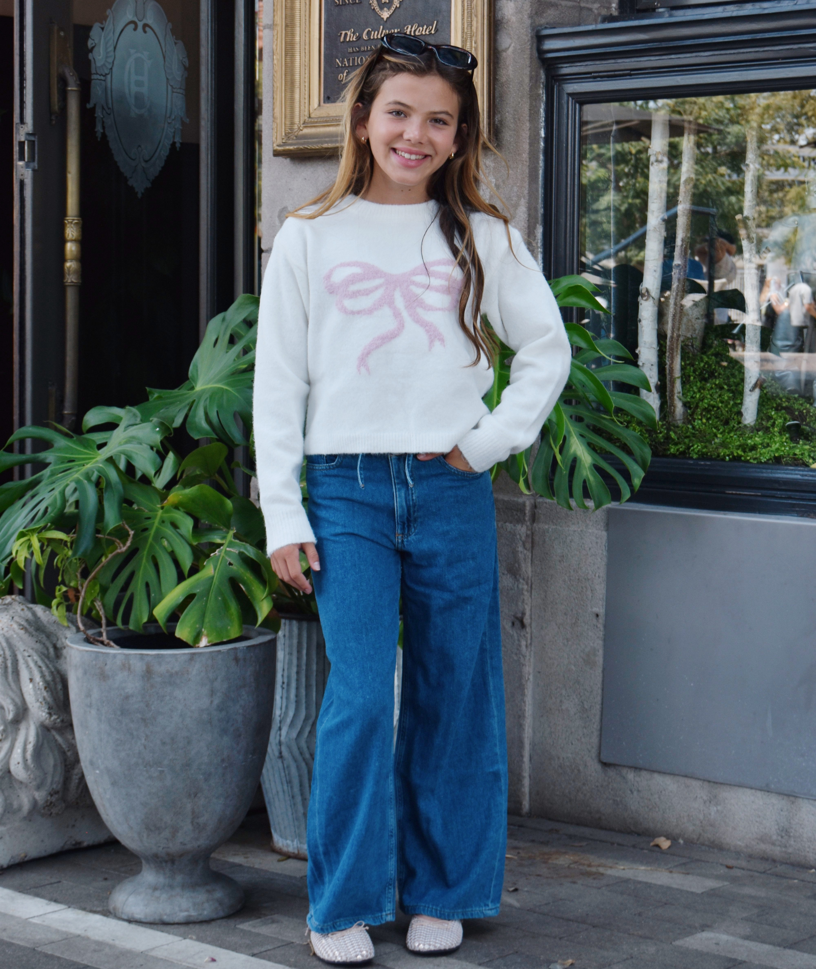 DL1961 Girls Frankie Denim Dream Aura Low Slung Wide Leg Jeans