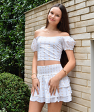 Theme Girls Gemma Lurex Heart Mini Skirt Winter White Girls Special Bottoms Theme-NYC