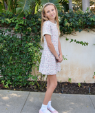 Katie J NYC Girls Emmylou Pink Multi Boucle Dress Girls Special Dresses Katie J NYC