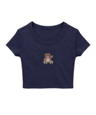 Katie J NYC Girls Embroidered Teddy Tee Girls Casual Tops Katie J NYC Evening Blue Y/S (7/8)