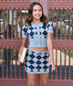 Katie J NYC Girls Apollo Argyle Short Sleeve Cardigan