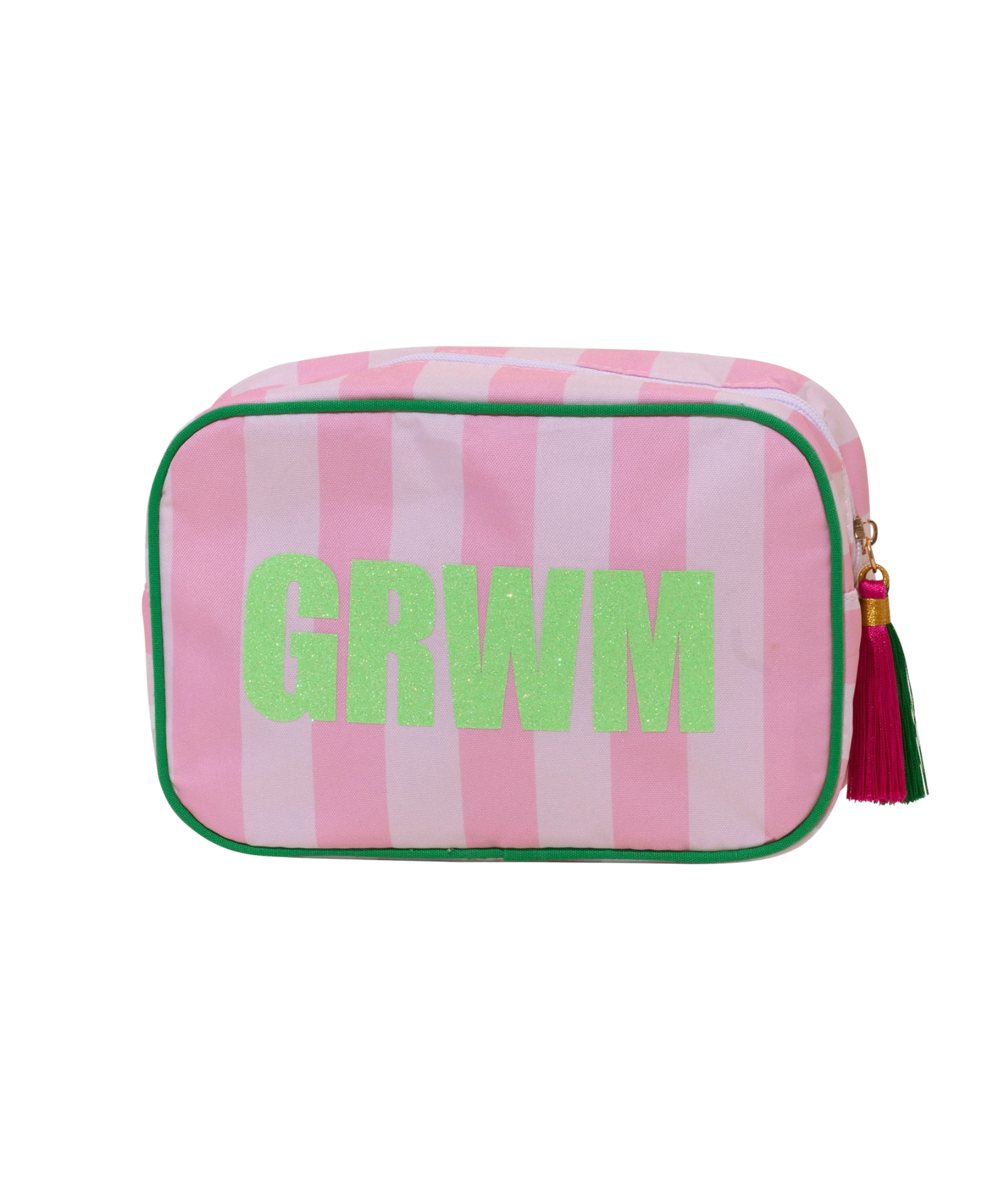 GRWM Cabana Striped Pouch Pink/White Accessories Malibu Sugar Striped