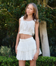 Love Shack Fancy Women Ruffle Mini Skirt Womens Casual Bottoms Love Shack Fancy White Juniors/Women XXS