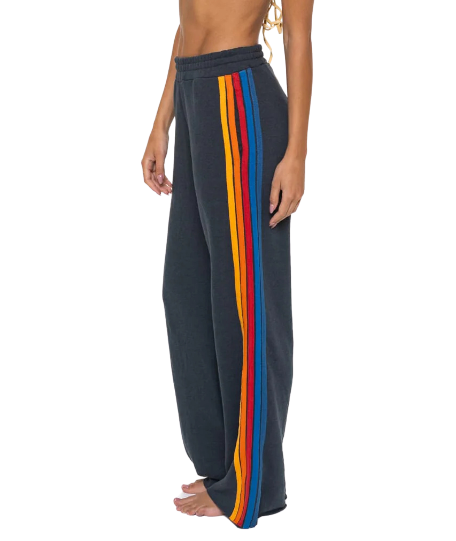 Aviator Nation Women 5 Stripe Wide Leg Sweatpants